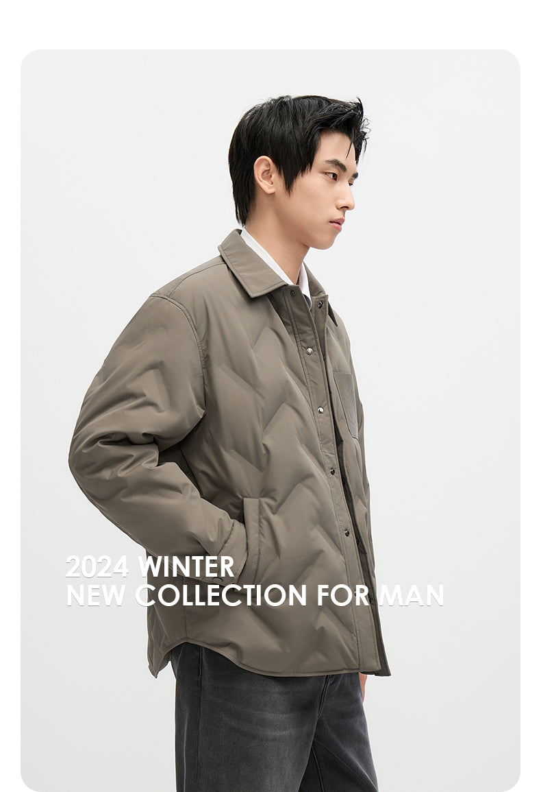 GxG Men's Lightweight Down jacket 24 Winter New Loose Short Shirts Outerwear# G24dy24005