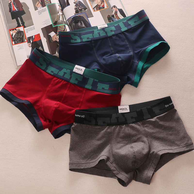 3 Pieces Minimalist Artistic Retro Low Waist Men's Underwear