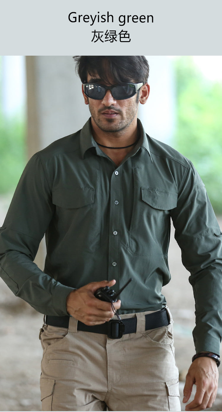 Quick-Dry Stretch Outdoor Hiking Military Style Bottoming Shirt