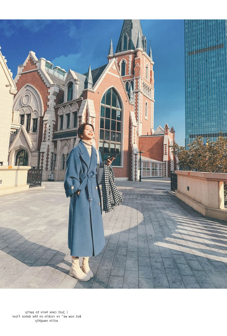 2024 Pure New Plus Size Women's Clothing Big Woman Woolen Coat Slimming Long Loose Woolen Coat 100.00kg