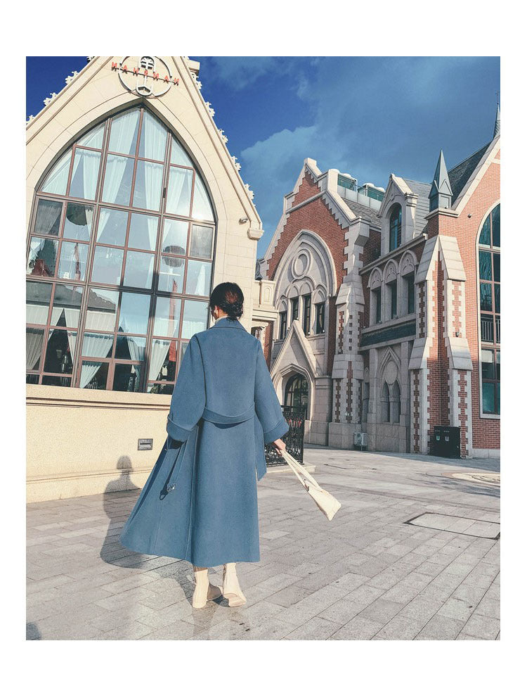 2024 Pure New Plus Size Women's Clothing Big Woman Woolen Coat Slimming Long Loose Woolen Coat 100.00kg
