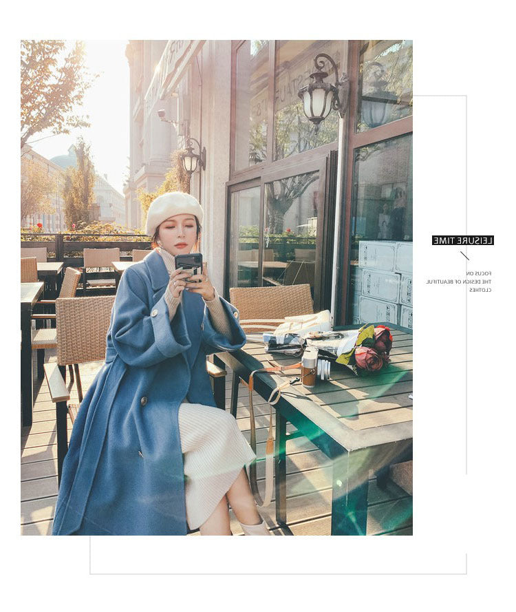 2024 Pure New Plus Size Women's Clothing Big Woman Woolen Coat Slimming Long Loose Woolen Coat 100.00kg