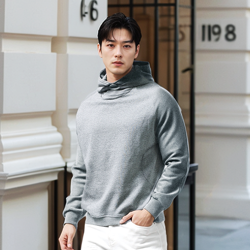 Turtleneck Hoodie Men's Cotton Loose Sports 2023 New Hoodie Pullover Top Outerwear Autumn and Winter