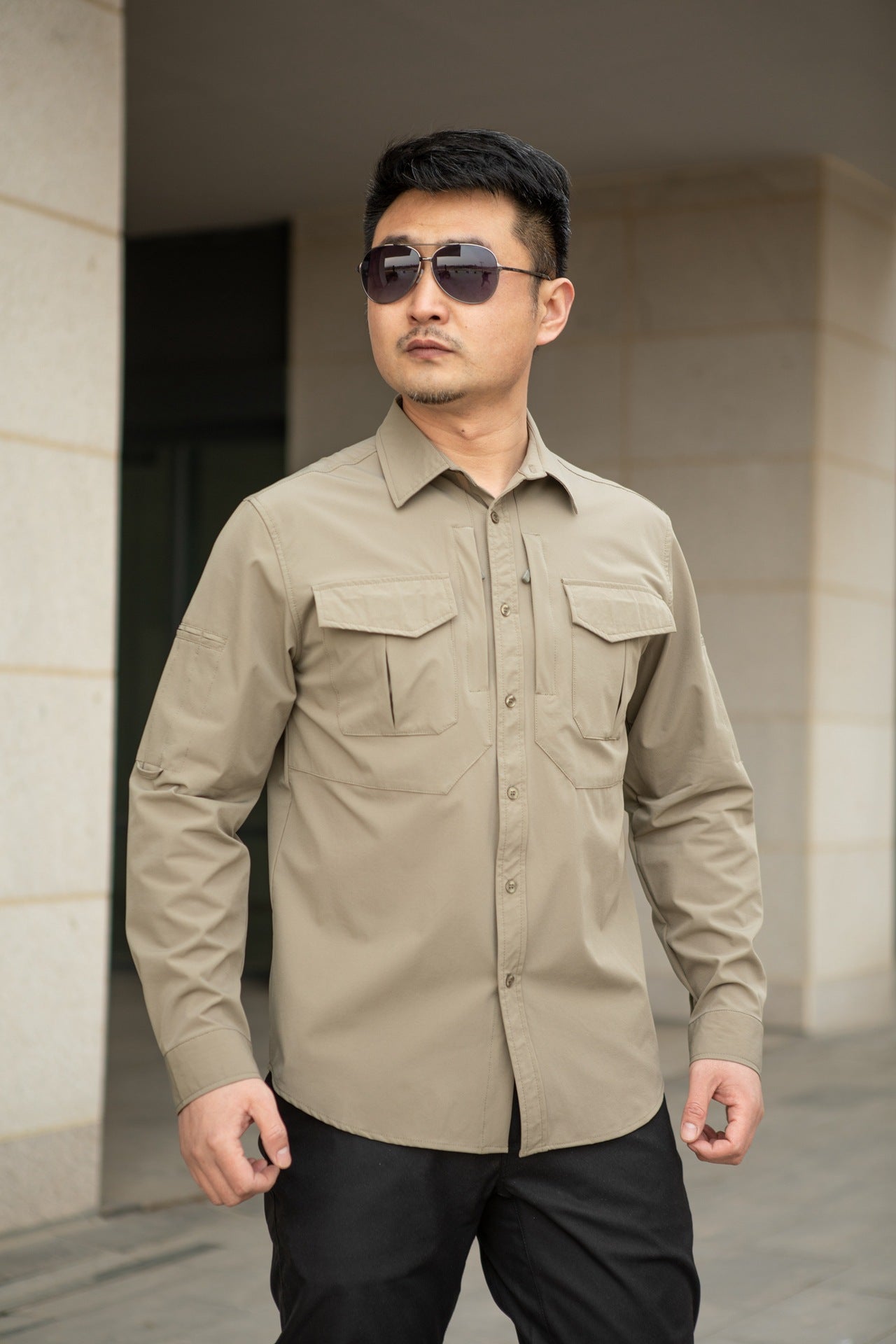 Outdoor Mountaineering Camping Tactical Men's Shirt Paving Eagle Warhawk Elastic Fabric Quick-Drying Stretch Shirt Military Fan Clothing