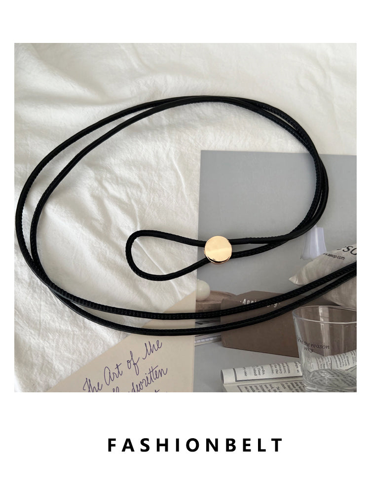 Women's Thin Belt Match with Coat Sweater Suit Fashion Decorative All-Match Adjustable Long Soft Belt Waist Chain Waist Strap Tide