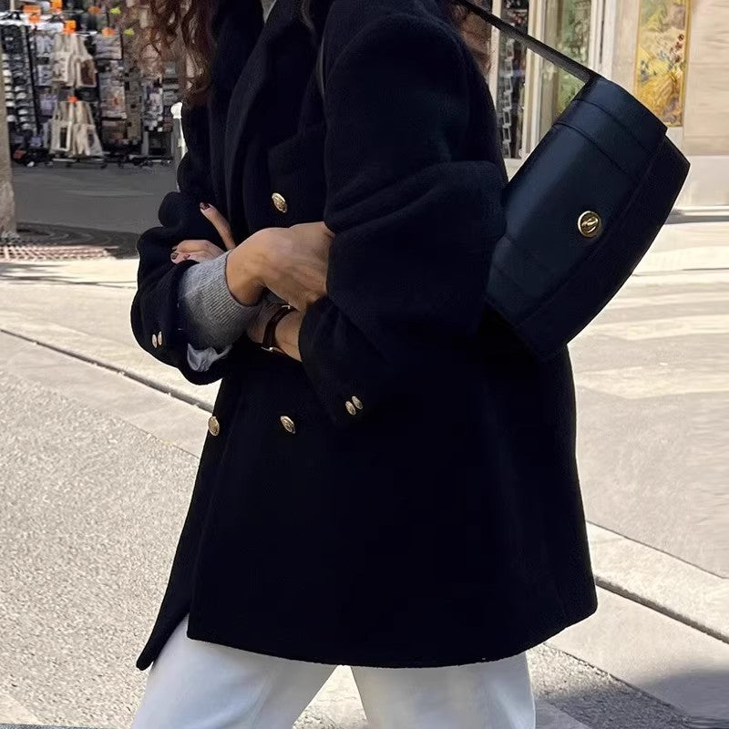 2024 Pure New Plus Size Women's Clothing Big Woman Woolen Coat Slimming Long Loose Woolen Coat 100.00kg