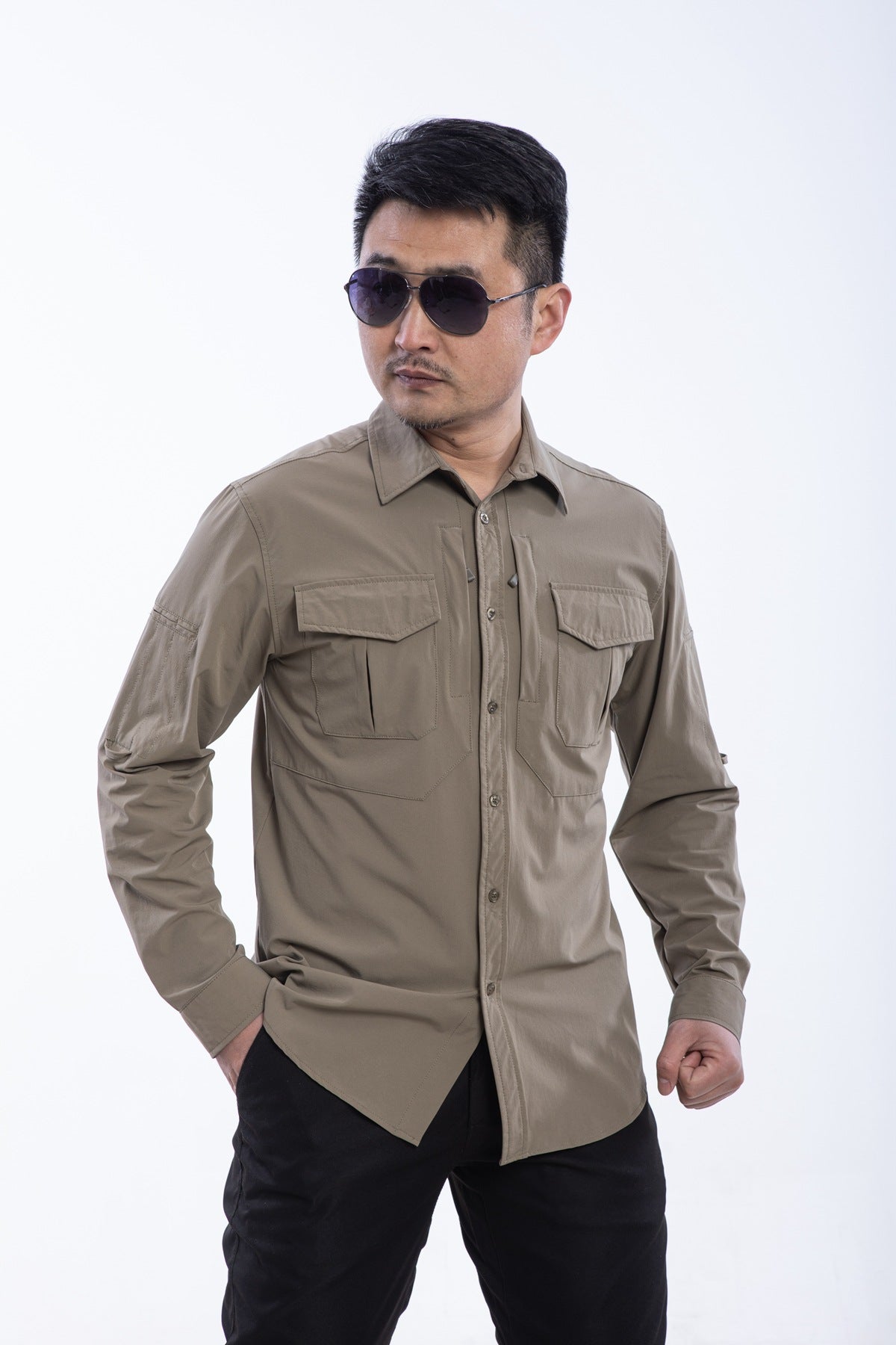 Outdoor Mountaineering Camping Tactical Men's Shirt Paving Eagle Warhawk Elastic Fabric Quick-Drying Stretch Shirt Military Fan Clothing