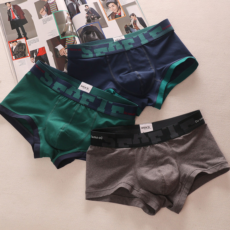 3 Pieces Minimalist Artistic Retro Low Waist Men's Underwear