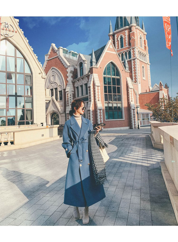 2024 Pure New Plus Size Women's Clothing Big Woman Woolen Coat Slimming Long Loose Woolen Coat 100.00kg