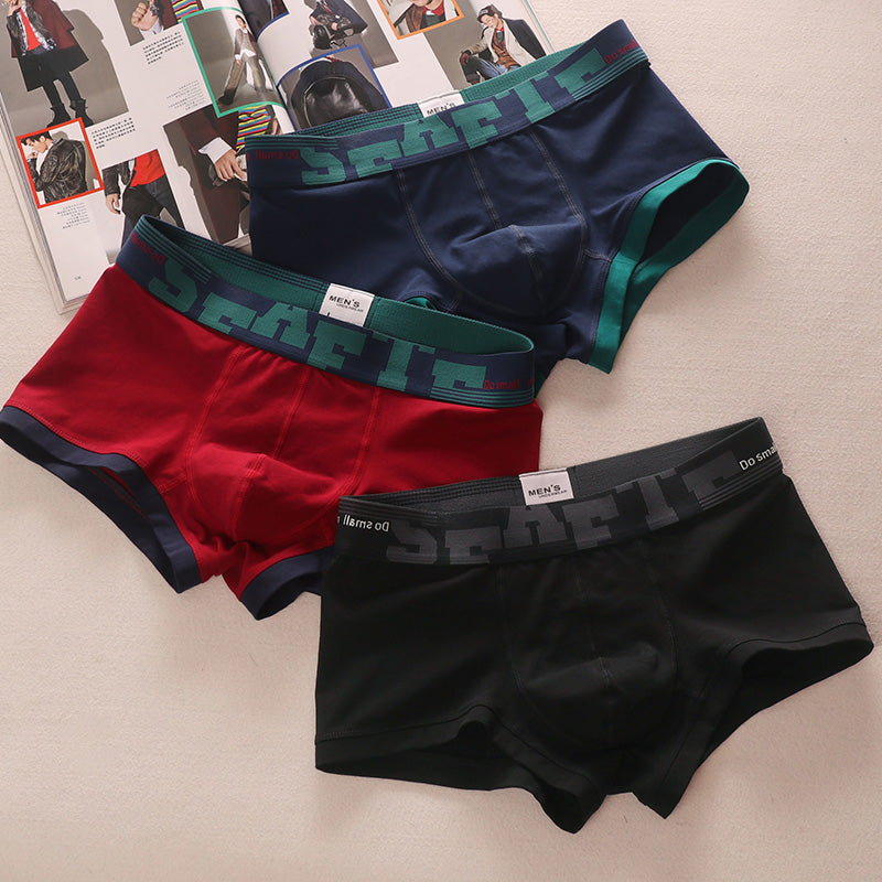 3 Pieces Minimalist Artistic Retro Low Waist Men's Underwear