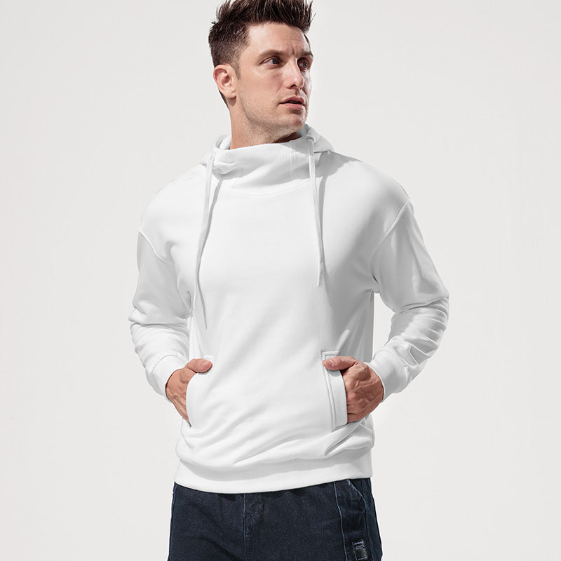 Turtleneck Hoodie Men's Cotton Loose Sports 2023 New Hoodie Pullover Top Outerwear Autumn and Winter