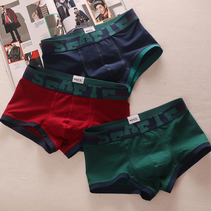 3 Pieces Minimalist Artistic Retro Low Waist Men's Underwear