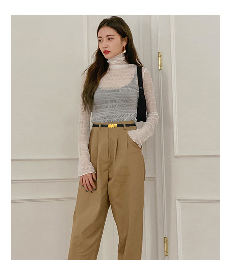 Women's Leather Easiest for Match Accessories Sweater Black Thin Belt
