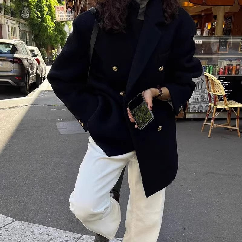 2024 Pure New Plus Size Women's Clothing Big Woman Woolen Coat Slimming Long Loose Woolen Coat 100.00kg
