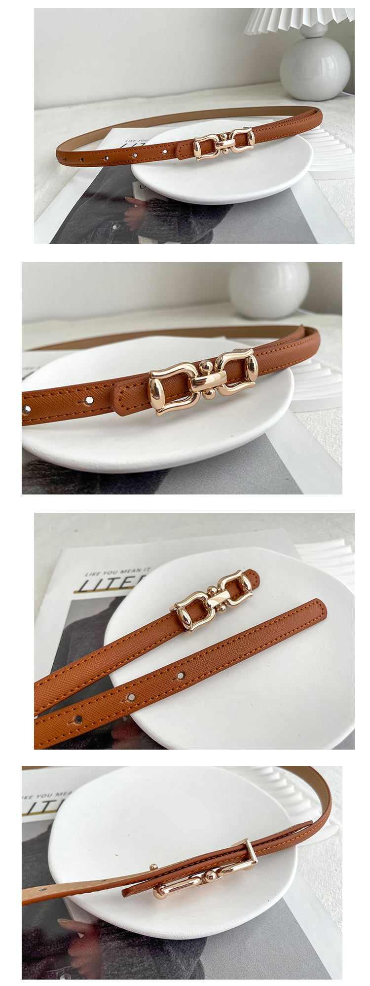 Women's Thin Belt Matching Dress Shirt Businese Suit Accessories Coat Sweater Genuine Leather Tight Waist Small Belt Corset
