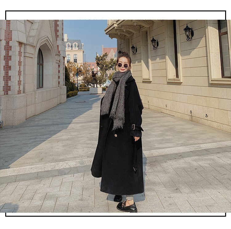 2024 Pure New Plus Size Women's Clothing Big Woman Woolen Coat Slimming Long Loose Woolen Coat 100.00kg