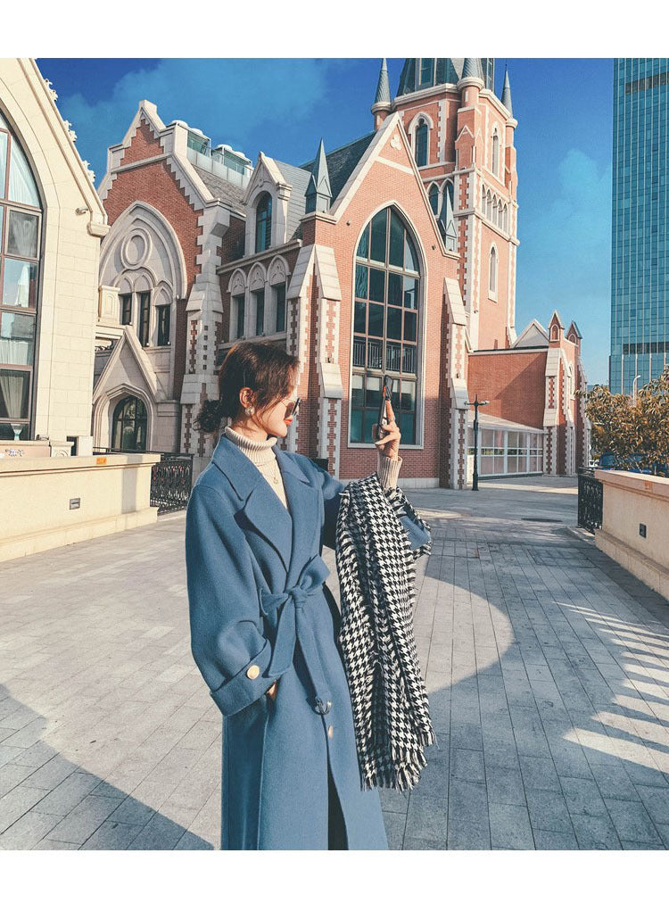 2024 Pure New Plus Size Women's Clothing Big Woman Woolen Coat Slimming Long Loose Woolen Coat 100.00kg