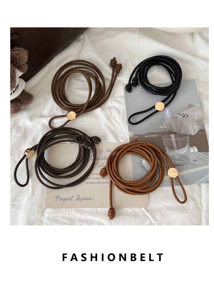 Women's Thin Belt Match with Coat Sweater Suit Fashion Decorative All-Match Adjustable Long Soft Belt Waist Chain Waist Strap Tide