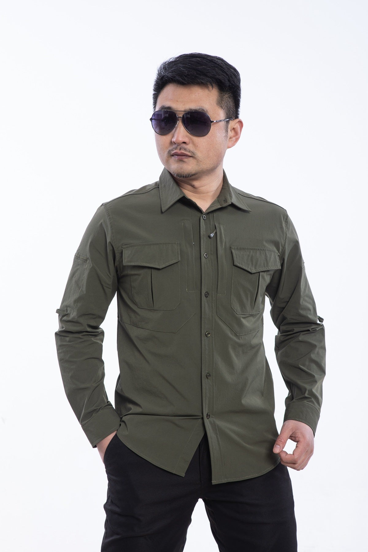 Outdoor Mountaineering Camping Tactical Men's Shirt Paving Eagle Warhawk Elastic Fabric Quick-Drying Stretch Shirt Military Fan Clothing