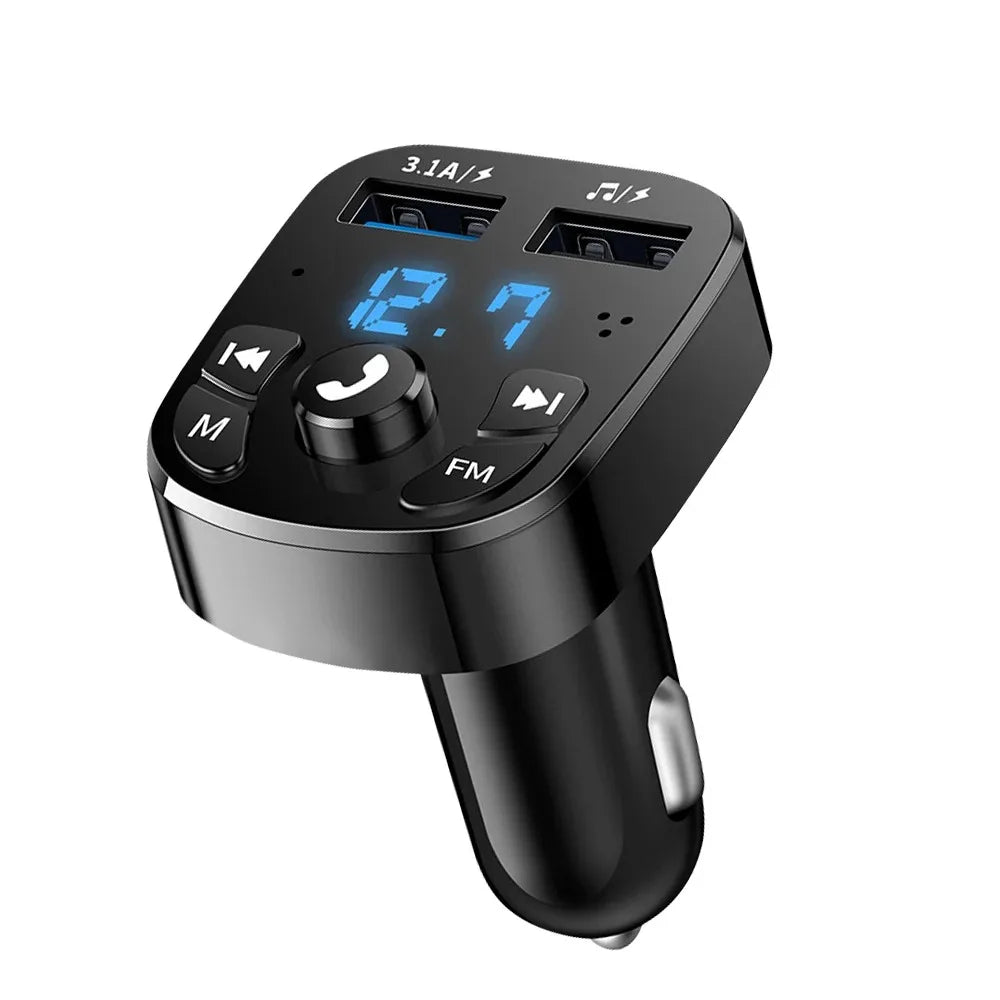 3.1A FM Transmitter Wireless Bluetooth 5.0 Car MP3 Player Dual USB Fast Charging Adapter in Car Noise Reduction Audio Receiver