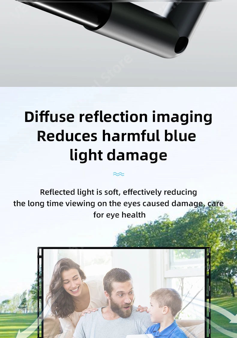 VEIDADZ Projector Screen With Stand Soft White Less Creases 60 84 100 120in With Carry Bag Foldable Double Tripod Screen Outdoor