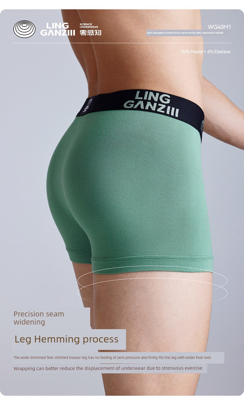 Zero Perception Men Underwear Classy Modal Boys Boxers Boxers Mid Waist Sports Underpants Wg40m1