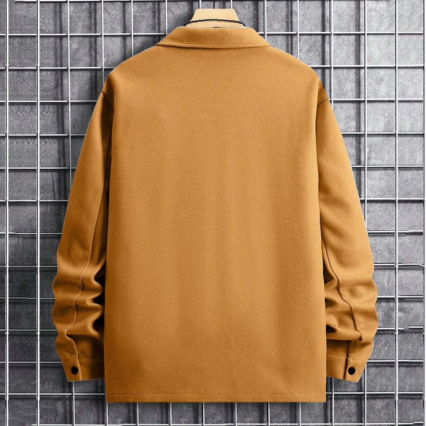 Men's Classic Solid Color Casual Shirt Jacket Long Sleeve Lightweight Button Down Jacket Coat Spring And Autumn Mens Outerwear