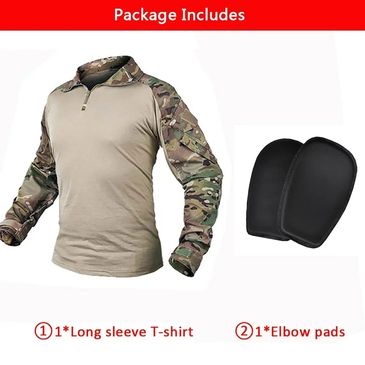 Men's Safari Shirt Outdoor Camouflage Long Sleeve Working Camping Fishing Softair Men Clothing with 1/4 Zipper Hiking Shirts