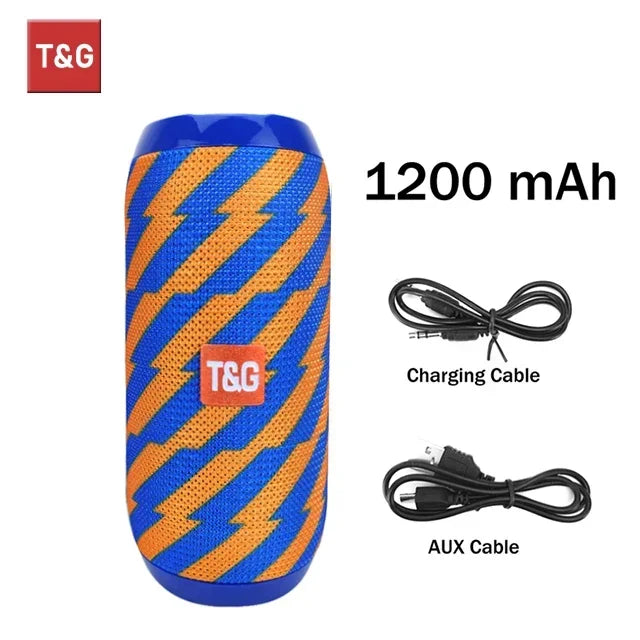 TG117 Portable Bluetooth Speaker TWS Wireless Dual Bass Outdoor Column Boombox FM AUX TF Card Music Player For Camping Riding