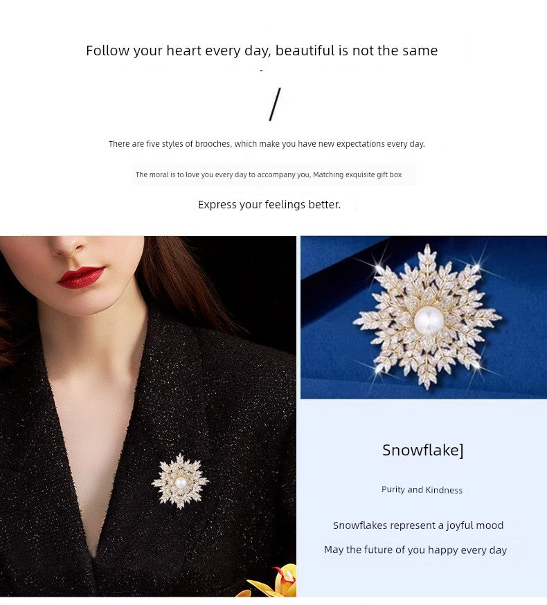 Women's Day Gift to Give Mom for Wife High-End Corsage Brooch Female Classy Exquisite Pin Accessories Fancy