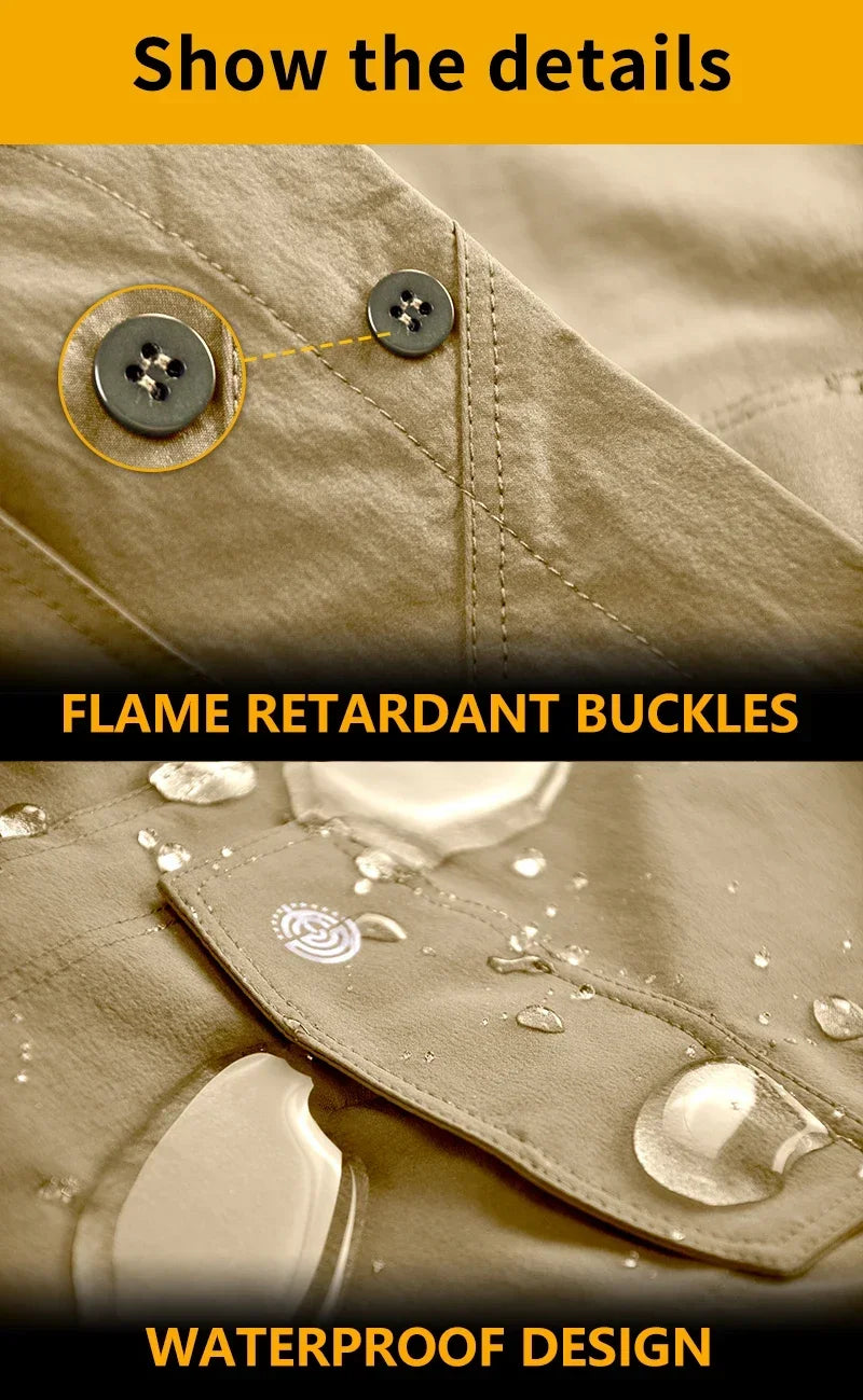 Casual Shirt Camping Tactical Shirts for Men Lightweight Quick Drying Hiking Long Sleeve Work Cargo Airsoft Hunting Clothes