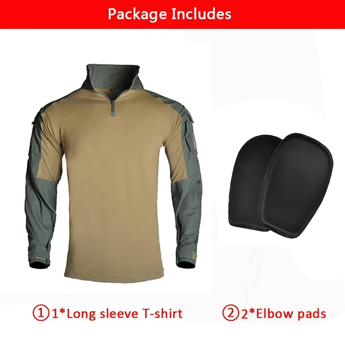 Men's Safari Shirt Outdoor Camouflage Long Sleeve Working Camping Fishing Softair Men Clothing with 1/4 Zipper Hiking Shirts