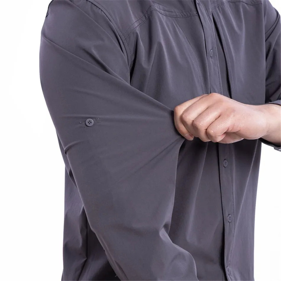 Outdoor Elastic Quick Drying Tactical Shirt Commuting Hunting Hiking Shirt Breathable Wear-resistant Splashproof Sports Shirt