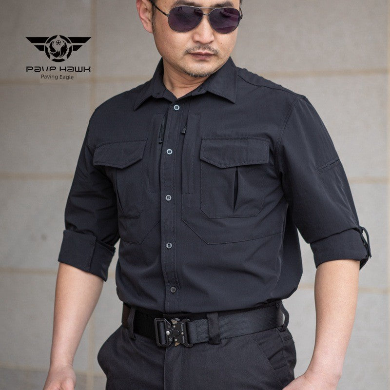 Outdoor Mountaineering Camping Tactical Men's Shirt Paving Eagle Warhawk Elastic Fabric Quick-Drying Stretch Shirt Military Fan Clothing