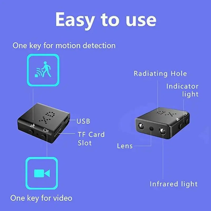 XD Mini Camera Full HD 1080P Home Security Camcorder Night Vision Micro Cam Motion Detection Video Voice Surveillance Recorder
