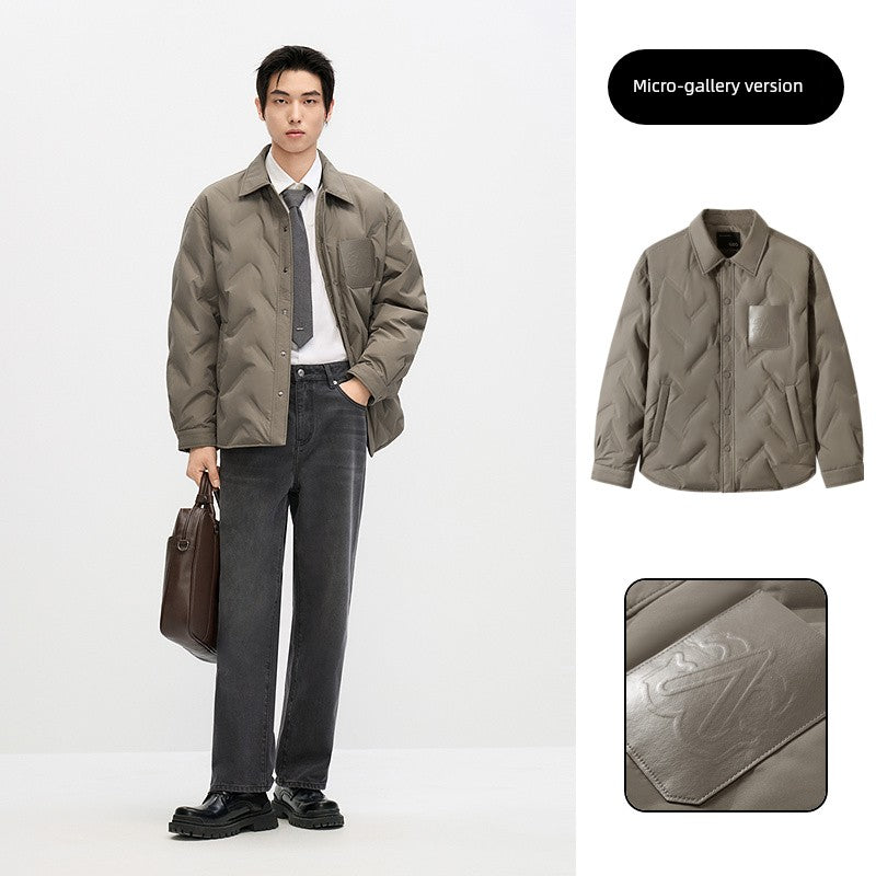 GxG Men's Lightweight Down jacket 24 Winter New Loose Short Shirts Outerwear# G24dy24005