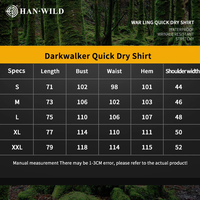 HAN WILD Summer Tactical Shirts Men's Breathable Long Sleeve Multi-Pockets Work Combat Cargo Shirts Quick Dry Camping Clothes