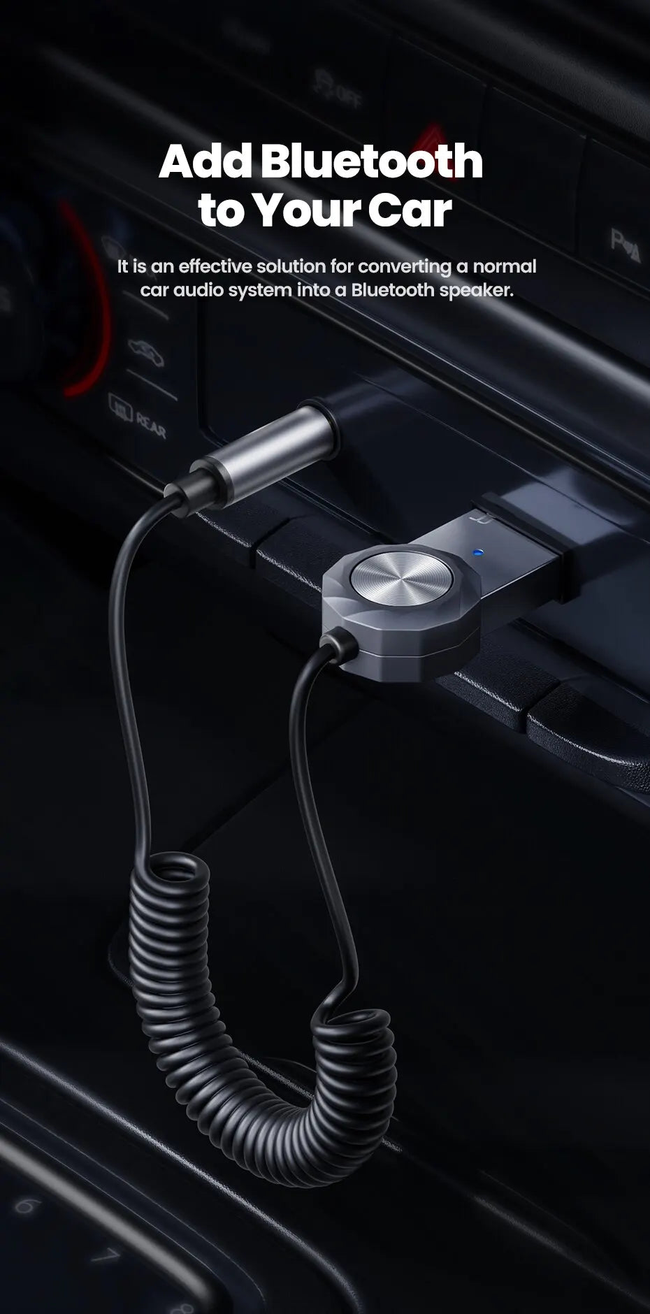 Toocki Bluetooth Car Adapter BT5.1 USB Audio Receiver Speaker For PC Speaker Wireless Mouse Earphone Keyboard Music Transmit