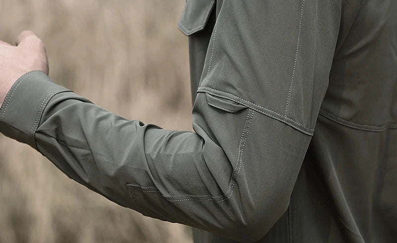 Outdoor Hiking Tactical Shirt Spring Autumn Quick Dry Elastic Long Sleeve Shirt Business Casual Sports Military Combat Uniform