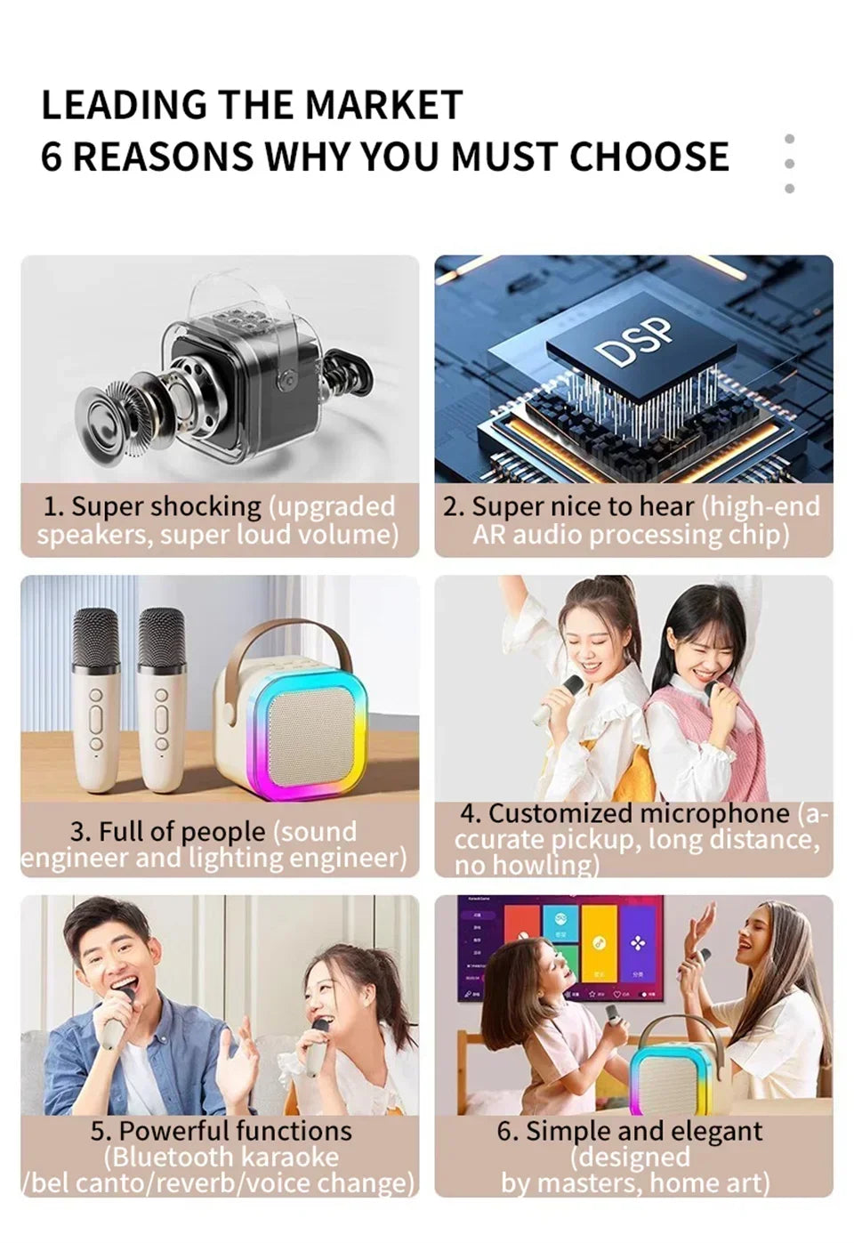 Machine Bluetooth K12 Wireless Microphone Karaoke Speaker KTV HIFI Stereo Sound RGB Colorful LED Lights For Outdoor Home Party