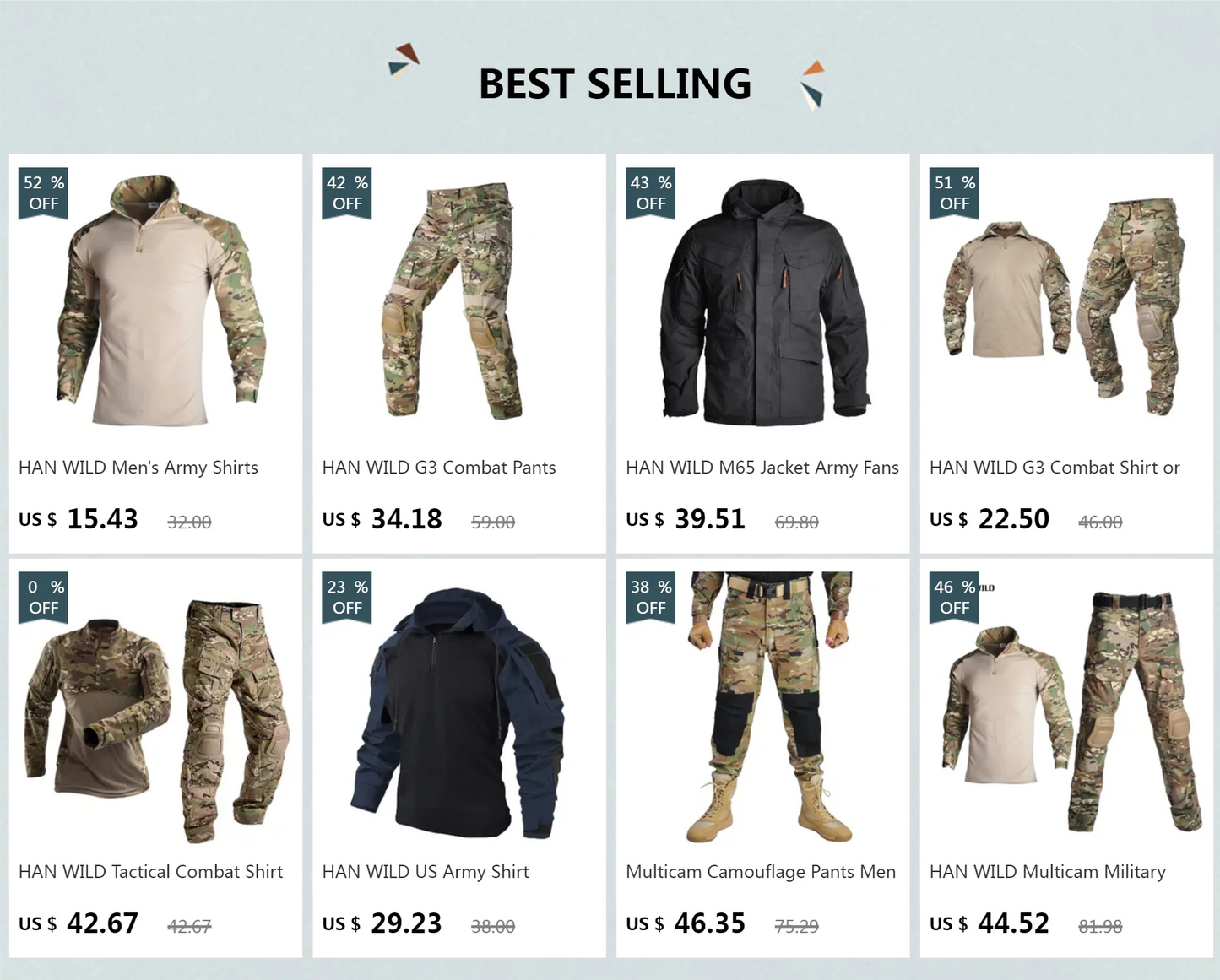 HAN WILD Summer Tactical Shirts Men's Breathable Long Sleeve Multi-Pockets Work Combat Cargo Shirts Quick Dry Camping Clothes