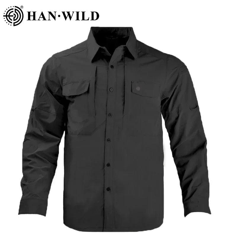 Casual Shirt Camping Tactical Shirts for Men Lightweight Quick Drying Hiking Long Sleeve Work Cargo Airsoft Hunting Clothes