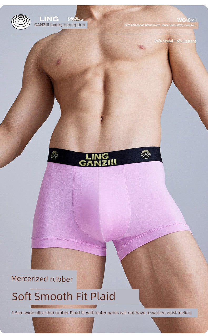 Zero Perception Men Underwear Classy Modal Boys Boxers Boxers Mid Waist Sports Underpants Wg40m1