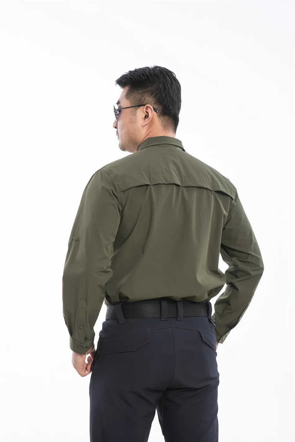 Outdoor Elastic Quick Drying Tactical Shirt Commuting Hunting Hiking Shirt Breathable Wear-resistant Splashproof Sports Shirt