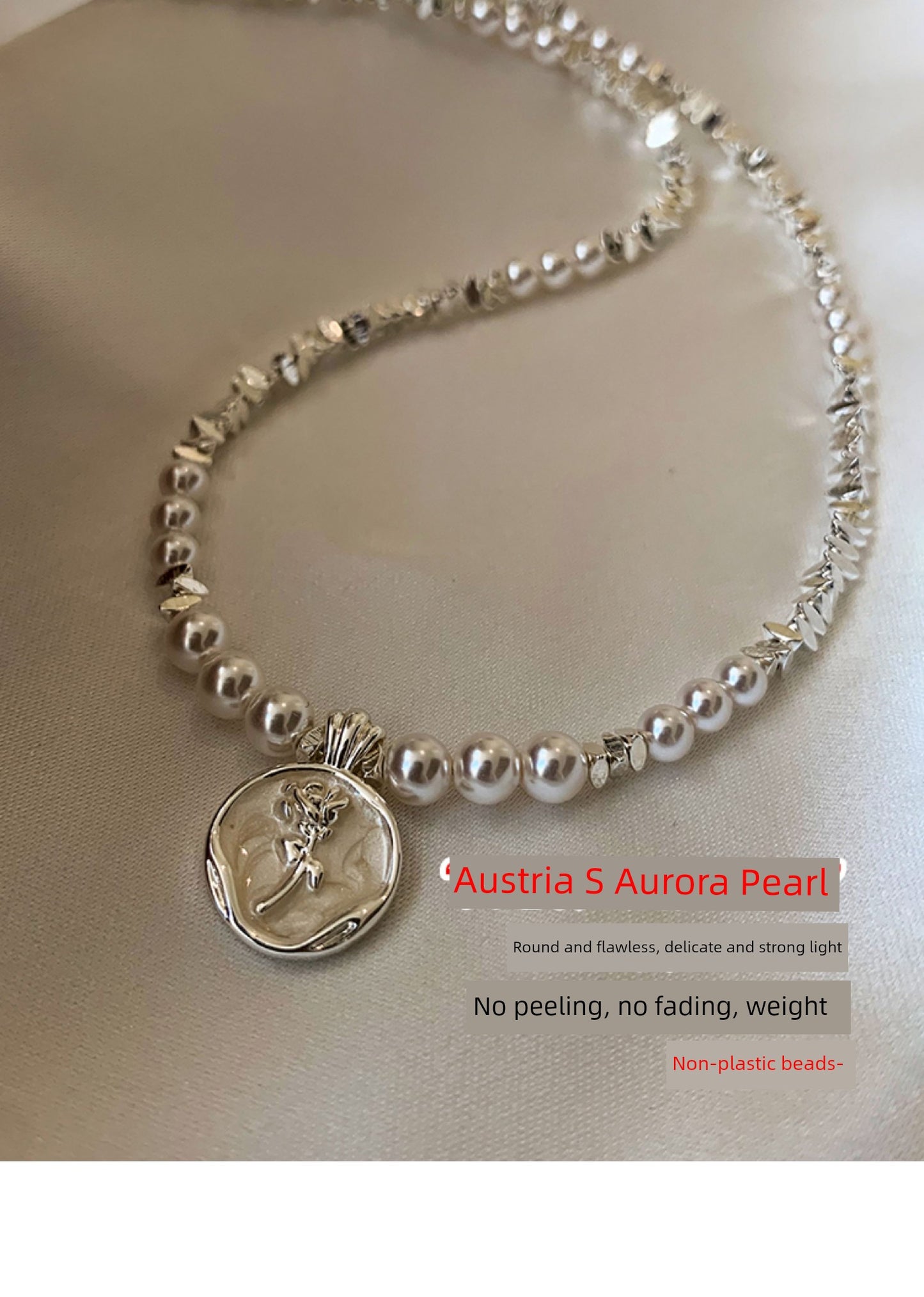 2025 New Arrival Small Pieces of Silver Pearl Sweater Necklace Necklace Accessories Female Fancy Light Luxury Minority Twin Clavicle Chain