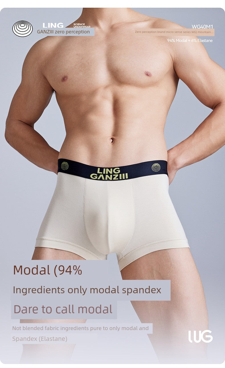 Zero Perception Men Underwear Classy Modal Boys Boxers Boxers Mid Waist Sports Underpants Wg40m1