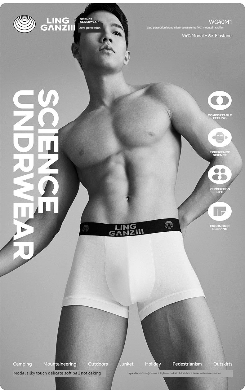 Zero Perception Men Underwear Classy Modal Boys Boxers Boxers Mid Waist Sports Underpants Wg40m1