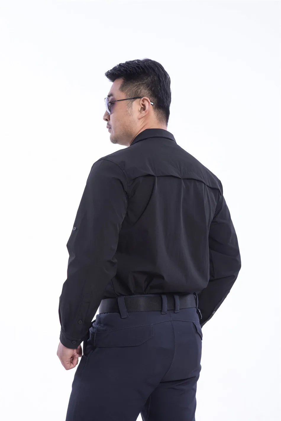 Outdoor Elastic Quick Drying Tactical Shirt Commuting Hunting Hiking Shirt Breathable Wear-resistant Splashproof Sports Shirt