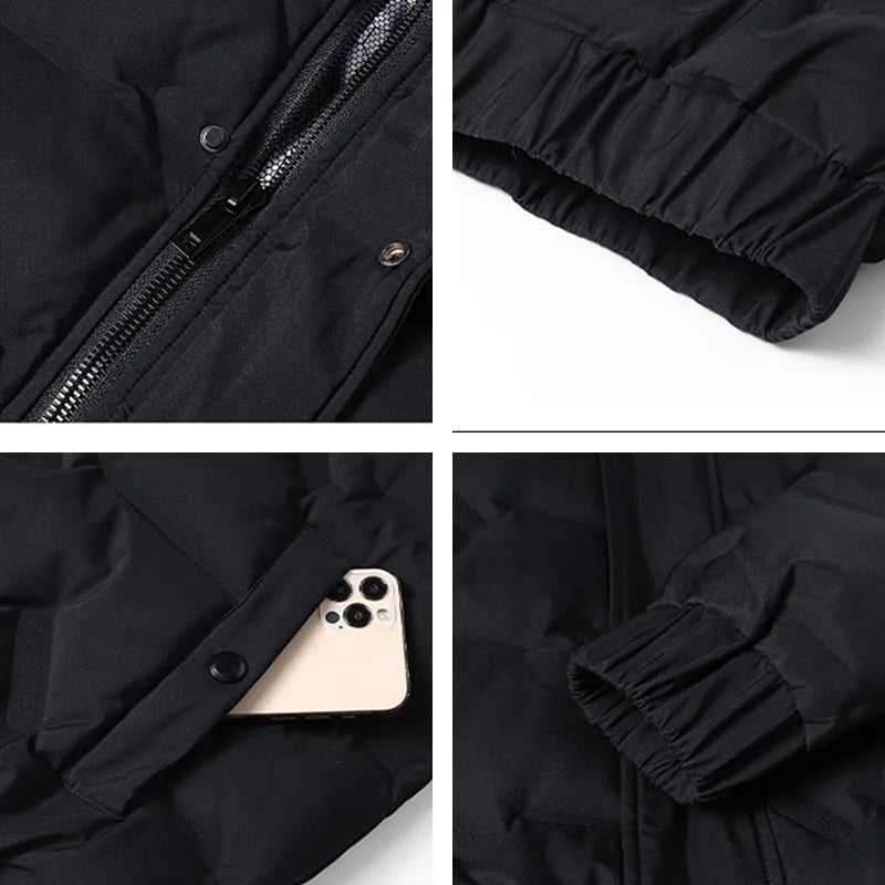Winter New Lightweight Down Jacket Men Loose Plush Warm Jacket Men 90%White Duck Down Windproof Down Jacket Men Casual Coat Male