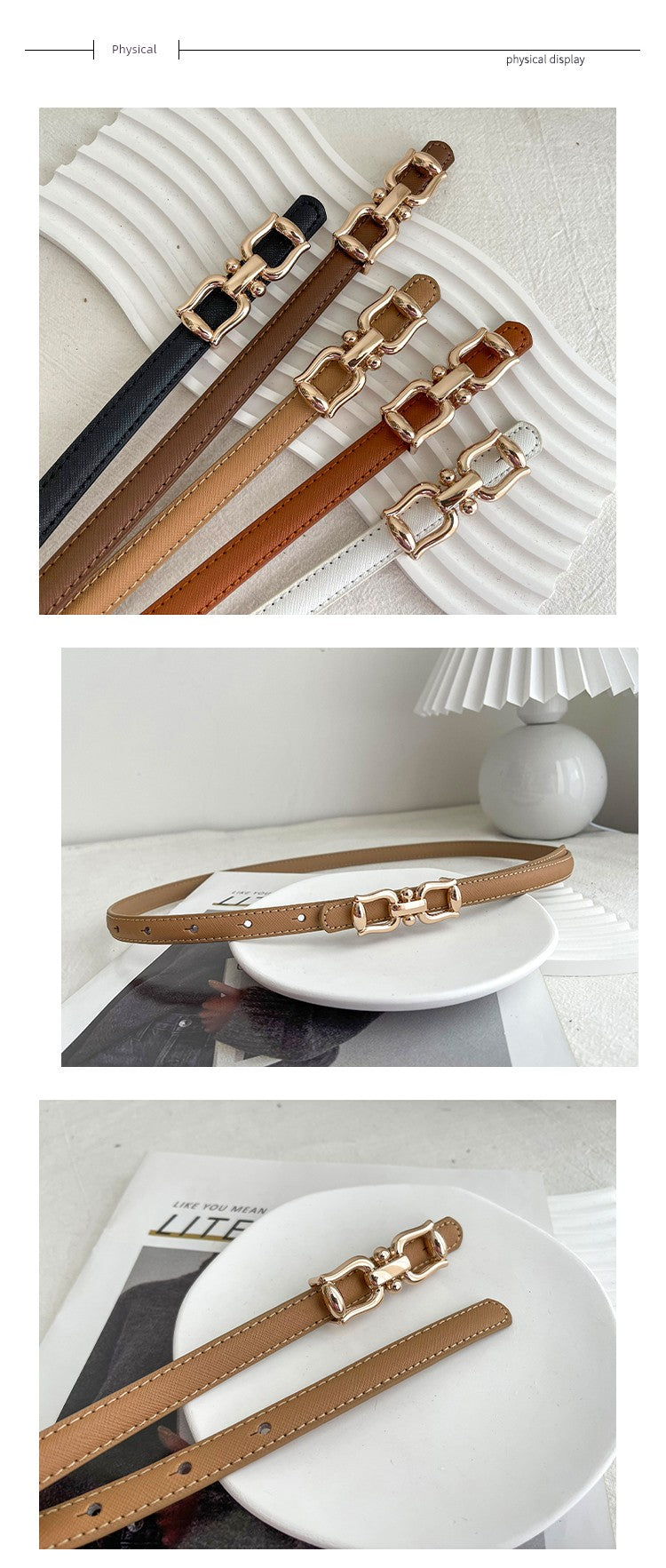 Women's Thin Belt Matching Dress Shirt Businese Suit Accessories Coat Sweater Genuine Leather Tight Waist Small Belt Corset